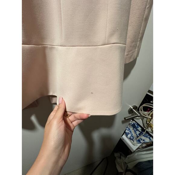 BCBGMAXAZRIA Women's Light Pink Nude Peplum Blazer Longline Size XXS - Picture 2 of 6